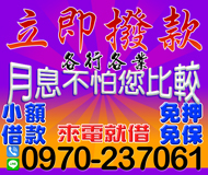 【小額借款 立即撥款】各行各業 免押免保 | 低息不怕您比較 來電就借
