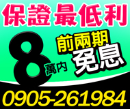 【保證最低利 小額借款】前兩期可免息 | 8萬內 息低保密好借
