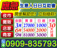 【生意人應急 日日互助會】現金幫助您 | 3-9萬 30天可付清 夜市攤販店家商家