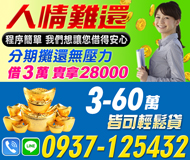 【程序簡單 我們想讓您借得安心】借3萬實拿28000 | 3-60萬 皆可輕鬆貸款【速交貸】